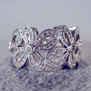 Vintage Sterling Silver Wedding Cigar Band Stacker Design Ring